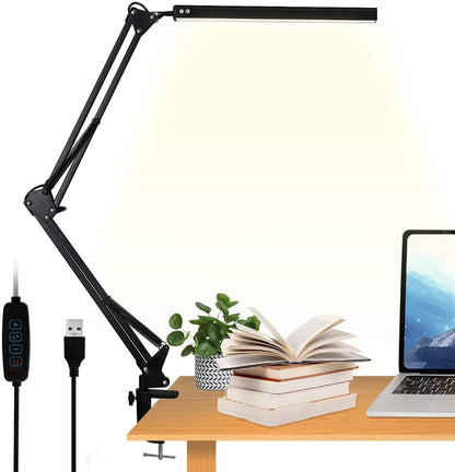 LED Desk Lamp with Clamp and Dimmable Light - Smarsty
