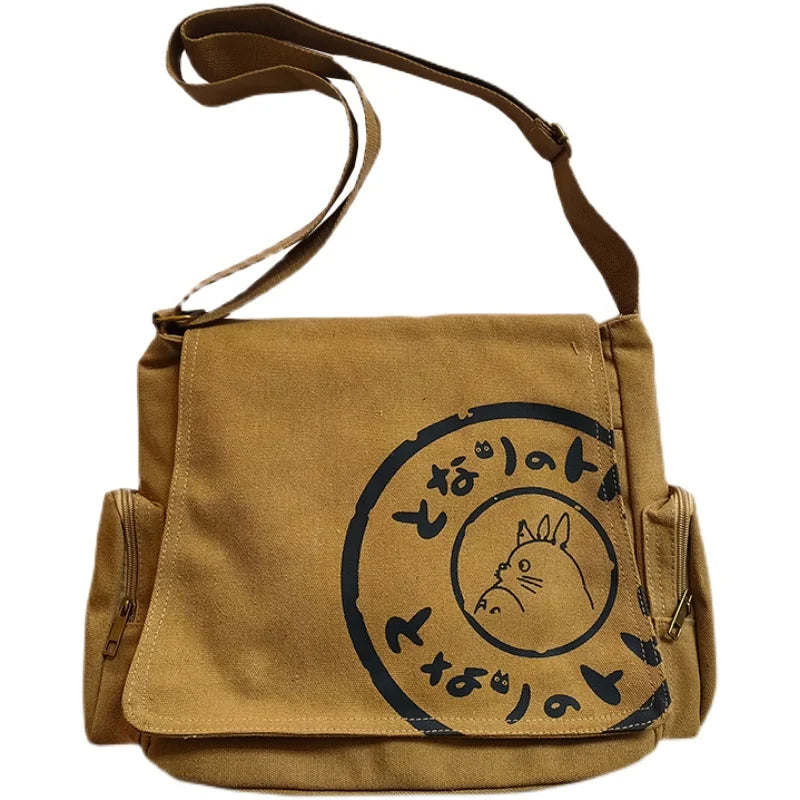Vintage Cartoon Canvas Messenger Bag Women Large Capacity - Smarsty