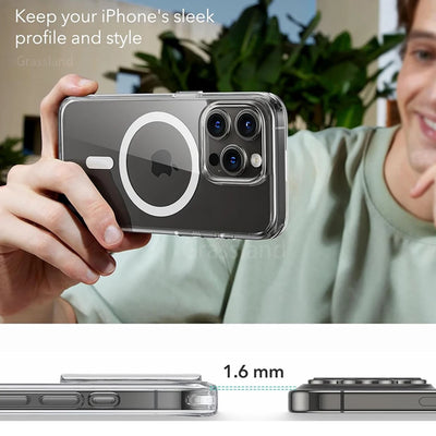 MagSafe Wireless Charge Case For iPhone Clear Back - Smarsty