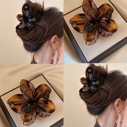 Womens Egg Flower Hair Claw Clips Large Secure Lightweight - Smarsty