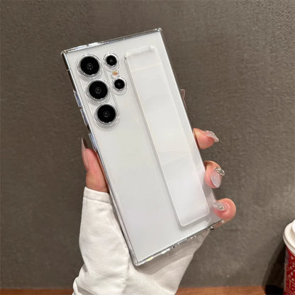 Shockproof Silicone Wrist Strap Case Matte Clear Cover - Smarsty