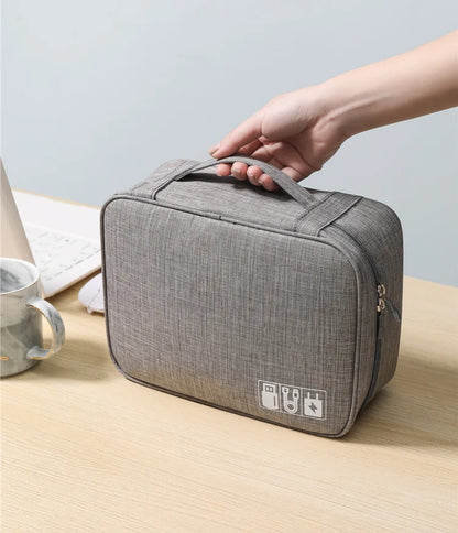 Travel Electronics Storage Bag With High Capacity Cables - Smarsty