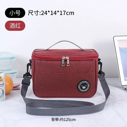 Insulated Portable Waterproof Lunch Bag With Shoulder Strap - Smarsty
