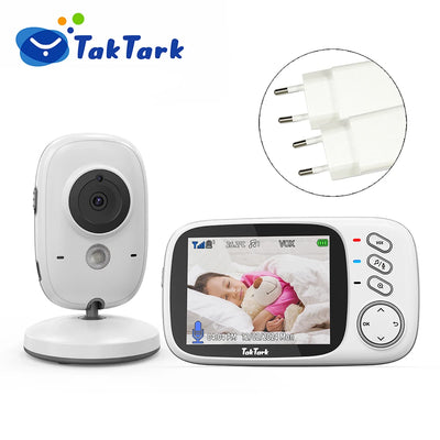 TakTark 3.2 Inch Wireless Video Baby Monitor With Lullabies Auto Night Vision Two Way Intercom Temperature Monitoring Babysitter by Smarsty