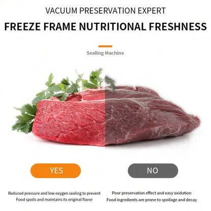 Automatic Vacuum Sealer Machine for Food Storage, Compact Household Sealing System with 30pcs Bags, Keeps Food Fresh Longer