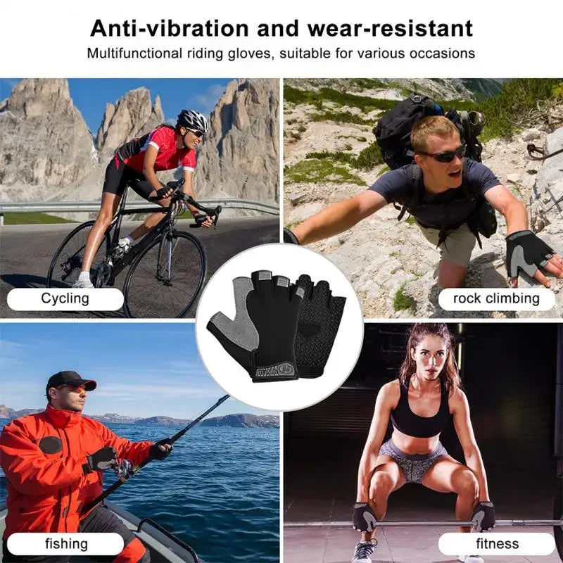 Breathable Half Finger Cycling Gloves Anti Slip Shock Absorption - Smarsty