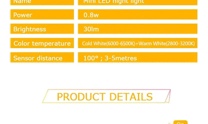 LED Motion Sensor Night Light for Kids Bedrooms - Smarsty