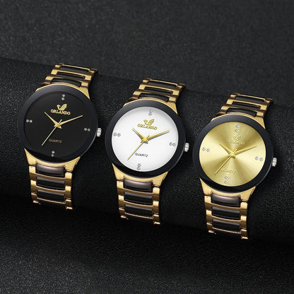 Men's Fashion Black Steel Band Quartz Watch - Smarsty