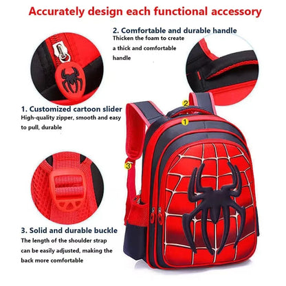 Durable 3D Spider Kids Backpack for Everyday Travel - Smarsty
