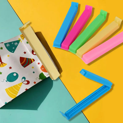 5PCS Portable Kitchen Storage Food Snack Seal Sealing Bag Clips Sealer Clamp Plastic Tool Kitchen Accessories Food Bag Clips by Smarsty