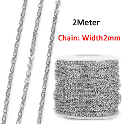 No Fade 2 Meter Stainless Steel Chain For Jewelry Making - Smarsty