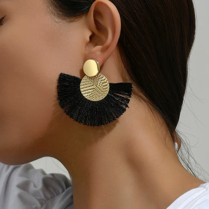 Bohemian Big Tassel Drop Earrings for Stylish Wedding Look - Smarsty