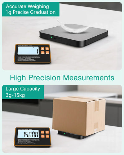 15KG Wireless Magnetic Digital Kitchen Scale with Remote LCD Display Split-Designed Food Scale for Baking Cooking Meal Prep by Smarsty