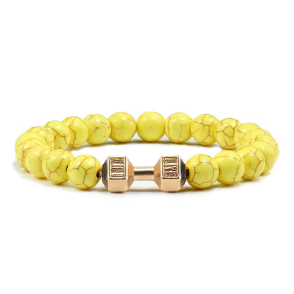 Natural Stone Dumbbell Bead Bracelet for Energy and Style - Smarsty