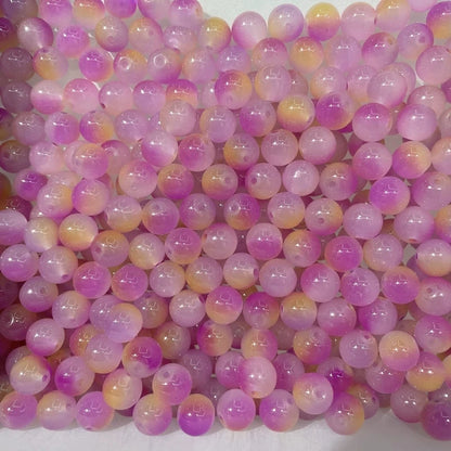 50Pcs 8mm Dual Color Glass Spacer Beads Set For Jewelry - Smarsty