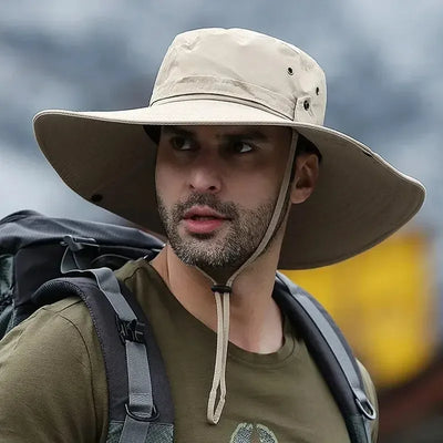 New Sun Protection Fishing Hat Summer Breathable Mesh Camping Hiking Caps Anti-UV Sun Hat Mountaineering Caps Men's Panama Hat by Smarsty