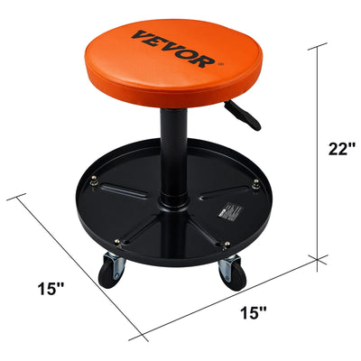 SucceBuy Mechanic Stool 250 LBS Rolling Pneumatic Creeper Garage/Shop Seat Padded Rolling Workshop Stool for Garage Auto Repair - Smarsty