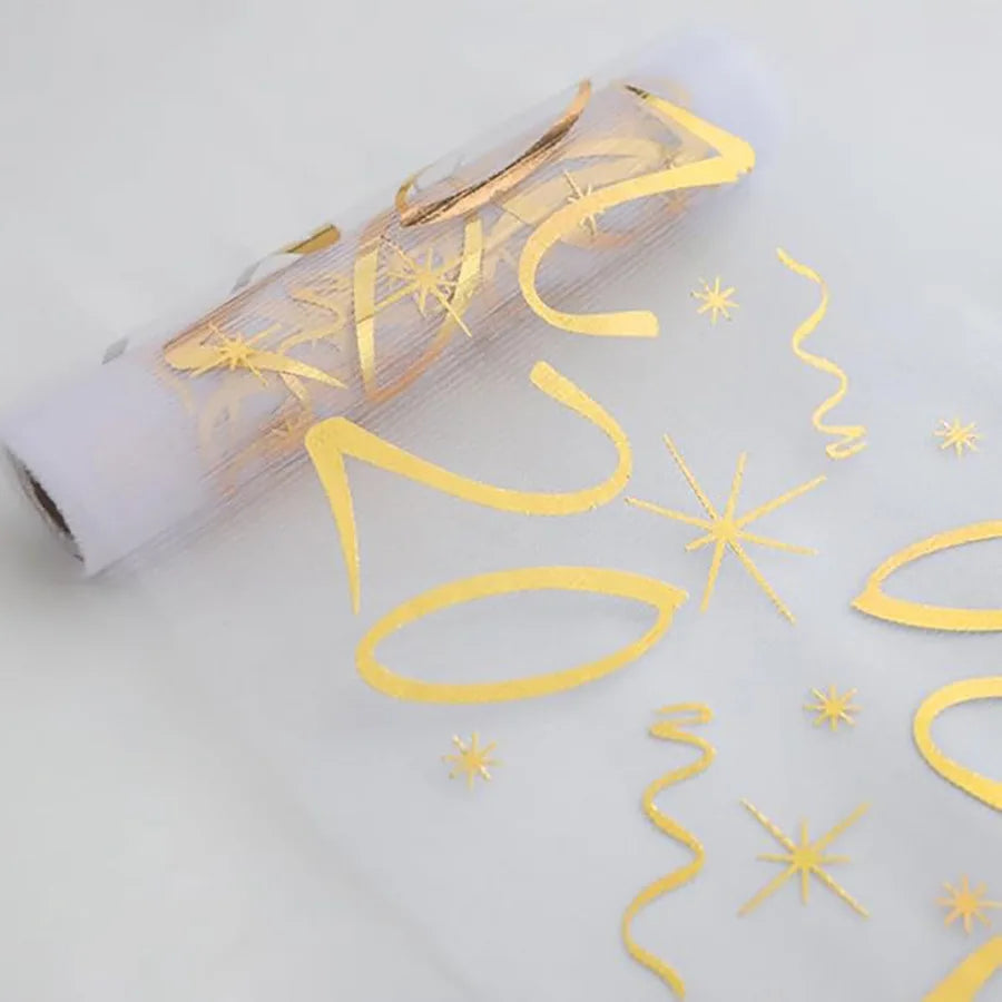 Gold Birthday Table Runner Decor for 20th 30th 60th Celebrations - Smarsty
