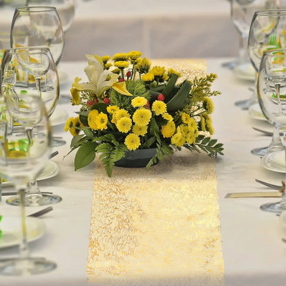 Gold Metallic Glitter Table Runner for Elegant Decor - Smarsty