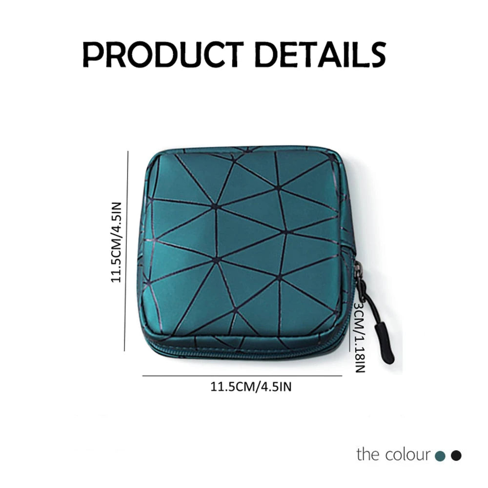Waterproof Leather Sanitary Napkin Storage Bag With Zipper - Smarsty