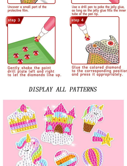 Children's Cartoon Unicorn Diamond Painting Craft Set - Smarsty
