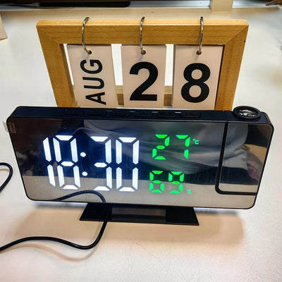 180 Degree Projection Digital Alarm Clock with Temperature Display - Smarsty