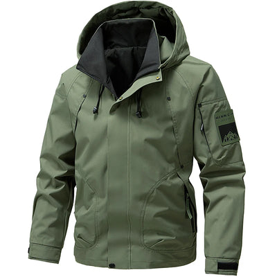 Waterproof Jacket Men Outdoor Softshell Zip Up Hooded Jacket Windbreaker Hiking Camping Coats Lightweight Spring Autumn Coats by Smarsty
