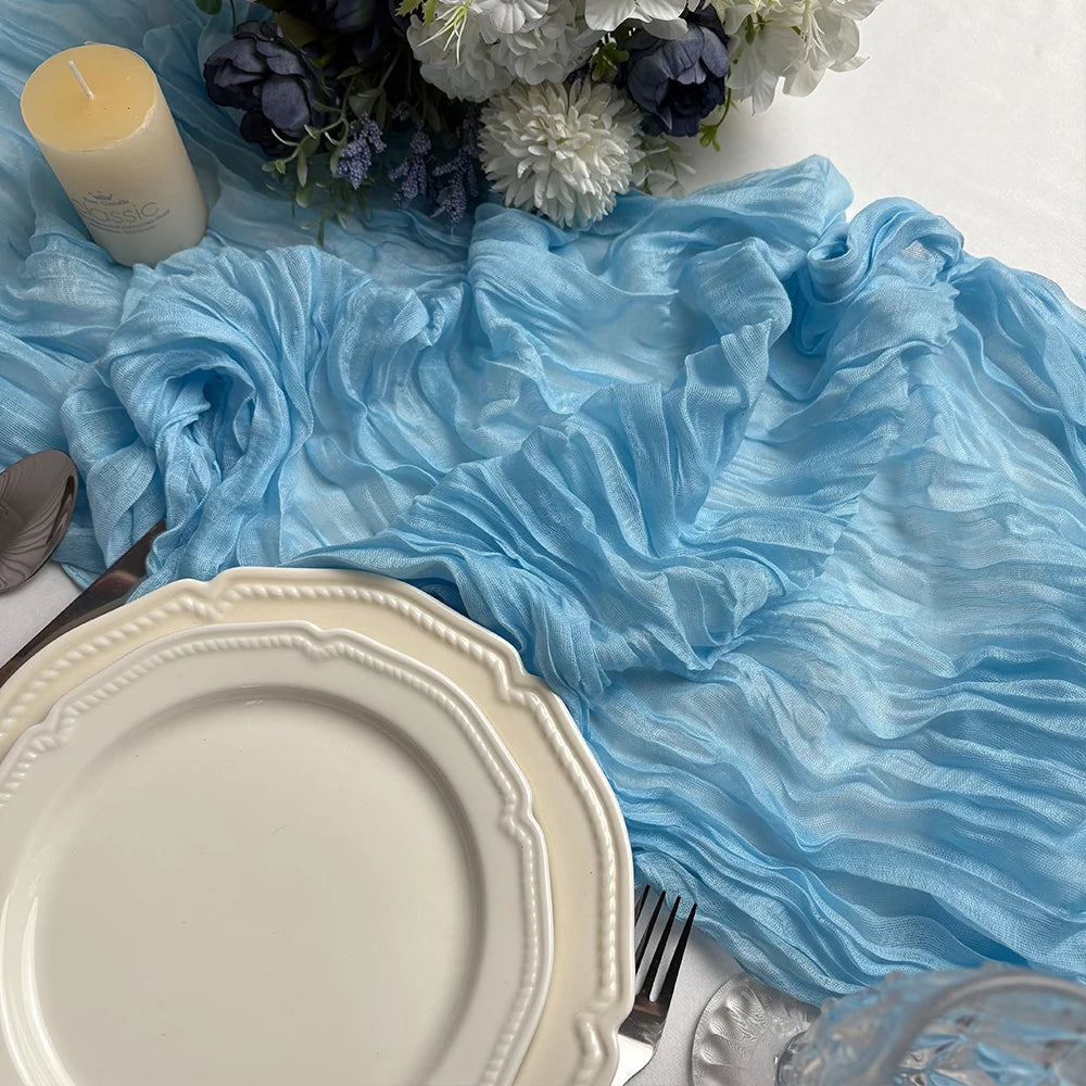 Rustic Cheese Cloth Table Runner for Weddings and Events - Smarsty