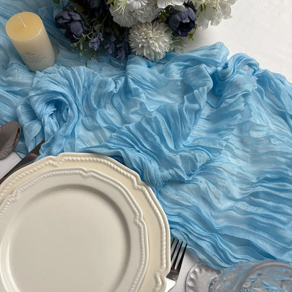 Rustic Cheese Cloth Table Runner for Weddings and Events - Smarsty