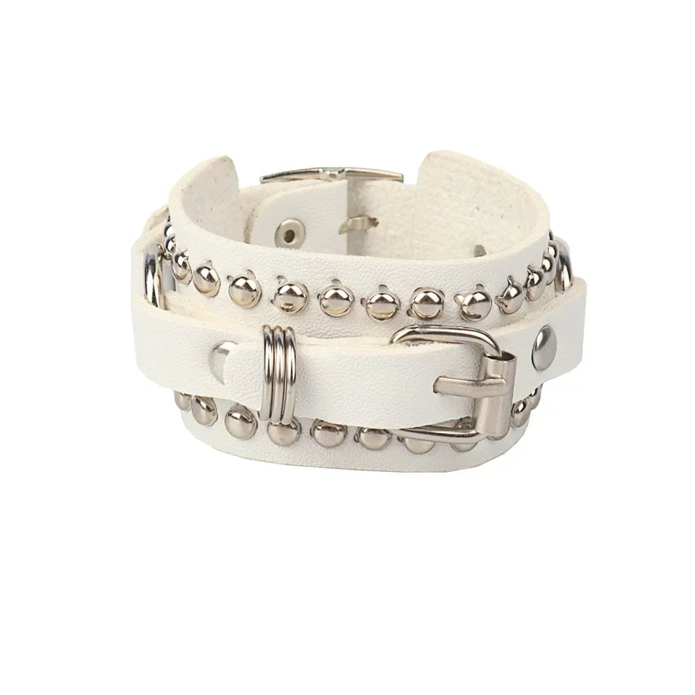 Punk Hip Hop Leather Skull Bracelet for Unisex Fashion - Smarsty