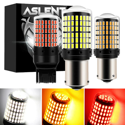 2pcs 1156 BA15S P21W BAU15S PY21W T20 7440 W21W 3157 1157 P21/5W W21/5W LED Bulbs 144smd Led 95% CanBus Lamp Turn Signal Light - Smarsty