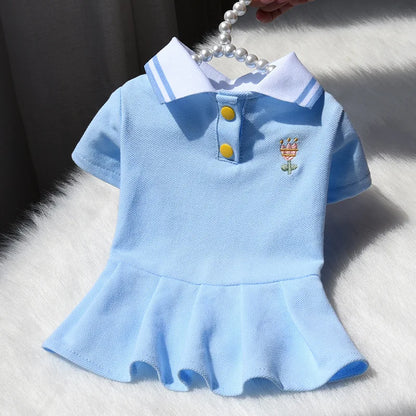 Cute Dog Polo Dress for Small Dogs Summer Style - Smarsty