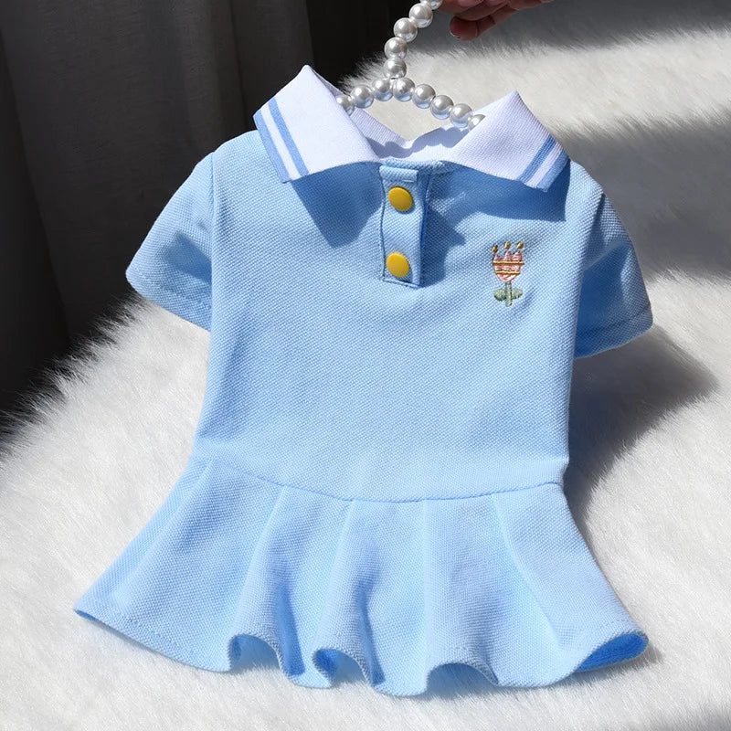 Cute Dog Polo Dress for Small Dogs Summer Style - Smarsty