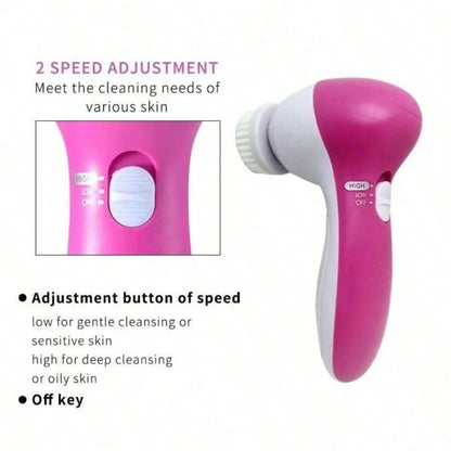Electric Facial Cleaner 5 In 1 Spa Massager Tool - Smarsty