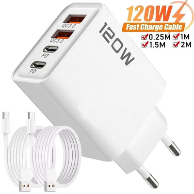 120W 4 Port USB C Charger With Fast Charging Powerhouse - Smarsty