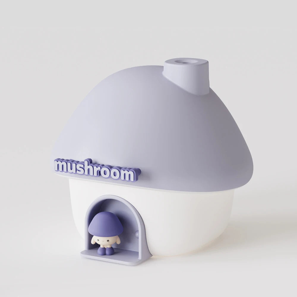 Cartoon Air Humidifier 300ml Mini Essential Oil Aroma Diffusers Colorful Lighting Cute Mushroom House Home Ultrasonic Humidifier - Smarsty