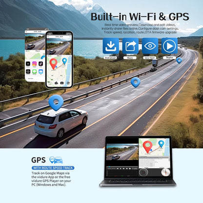 360 Degree Car Dash Cam With GPS WiFi 1080P Recording - Smarsty