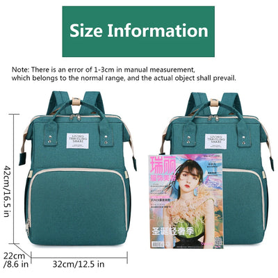 Folding Mommy Bag Lightweight Portable Folding Crib Bed Large-capacity Baby Backpack Female Mommy Outting Bag Mummy Bag by Smarsty