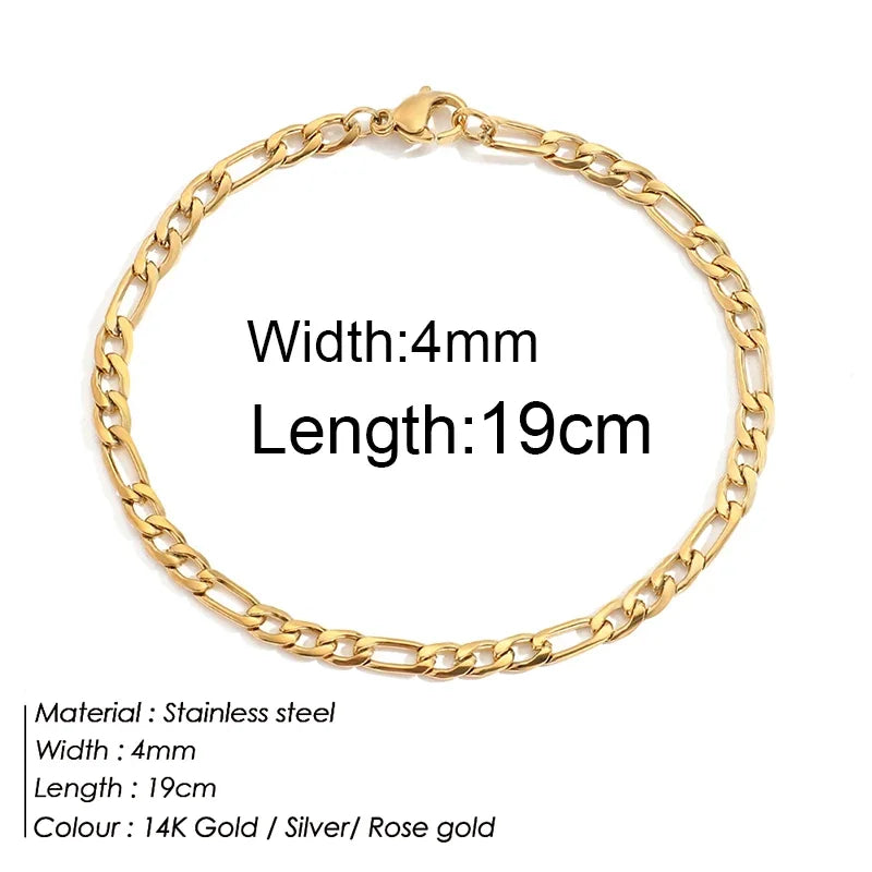 Gold Stainless Steel Twist Chain Bracelet for Women - Smarsty
