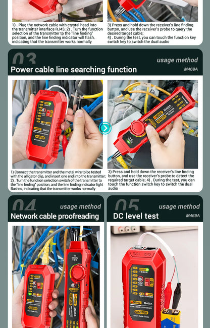 ANENG M469A Network Cable Tracker Tool with RJ45 and RJ11 Support - Smarsty