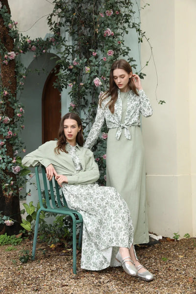 AS 2025 spring summer linen shirt + dress collection high quality print linen and knitting cardigan woman outfit - Smarsty