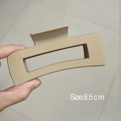 Korean Coffee Beige Acrylic Geometric Hair Claw Clip Large - Smarsty