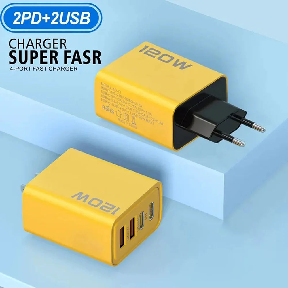 High Power 120W PD USB C Wall Charger Fastest Charge - Smarsty