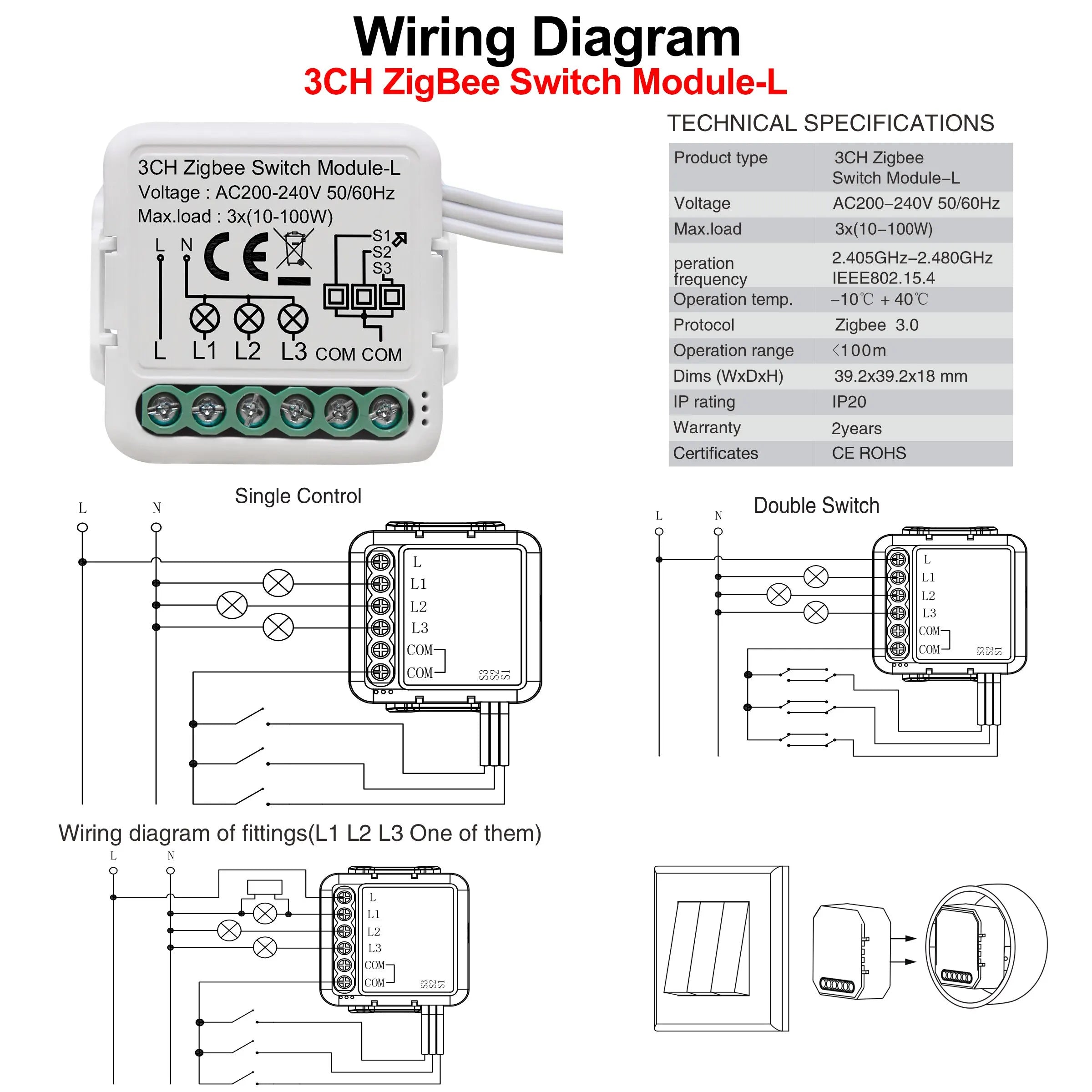 GIRIER Tuya ZigBee Smart Switch Module No Neutral Required - Smarsty