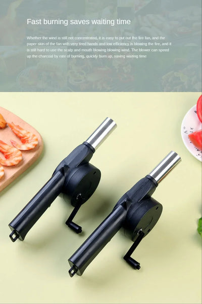 Portable Hand Crank Fan for Easy BBQ Fire Starting - Smarsty