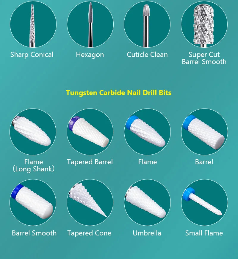 Electric Manicure Drill Bit with Ceramic Burr - Smarsty