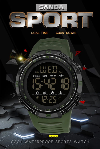 SANDA Military Sport Digital Watch Waterproof and Shockproof - Smarsty