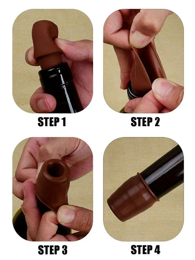 Reusable Silicone Wine Stoppers Keep Champagne Fresh - Smarsty