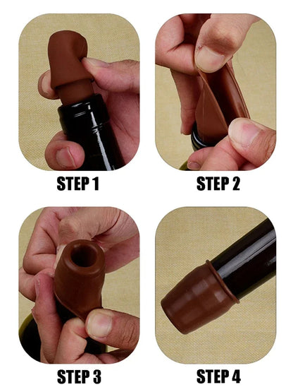 Reusable Silicone Wine Stoppers Keep Champagne Fresh - Smarsty