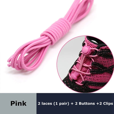 Round Elastic Shoelaces Suitable For Various Shoe Accessories No Tie Shoelace Fixed Stretching Locking Lazy laces 1 Pair - Smarsty